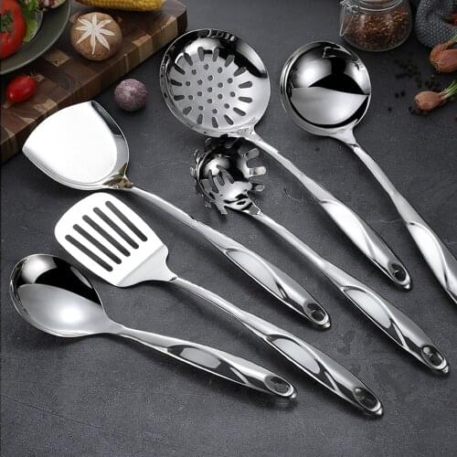 Stainless Steel Cooking Tools Set Spatula Heat-resistant Handle Soup Spoon Non-stick Special Cooking Shovel Turner Kitchen Tools