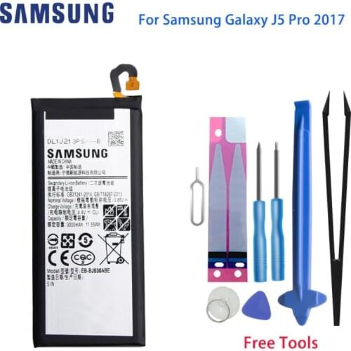 Original SAMSUNG J5 Pro 2017 Phone Battery EB-BJ530ABE For Samsung Galaxy J5 Pro 2017 J530 J530F J530G 3000mAh Li-ion + Tool