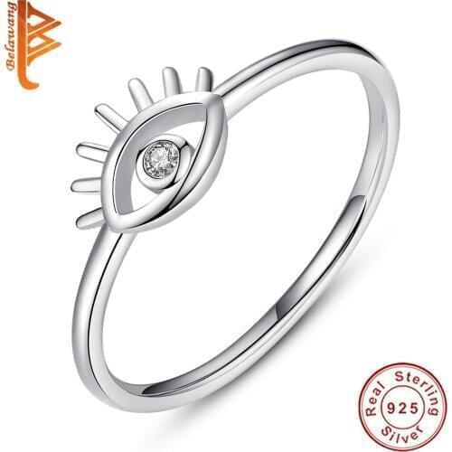 Authentic 100% 925 Sterling Silver CZ eye Rings for Women Ladies Dazzling Cubic Lucky eye Finger Ring Jewelry Wedding Gift