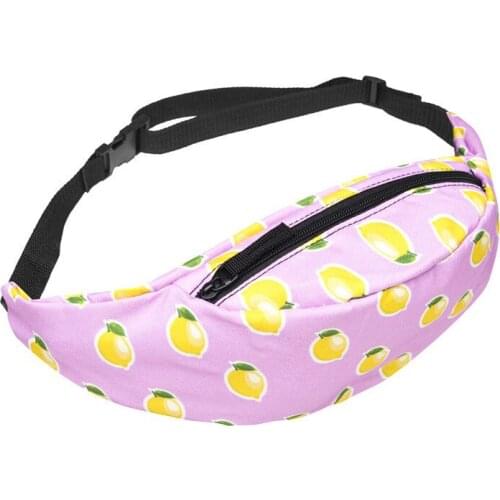 15PCS / LOT 3D Printed Waist bags Pack Geometric Fruit Pattern Adjustable Waist Pack for Outdoors