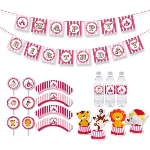 Circus Birthday Party Table Centerpiece Girl Birthday Party Decorations Kids Vintage Pink Carnival Party Decorations Supplies