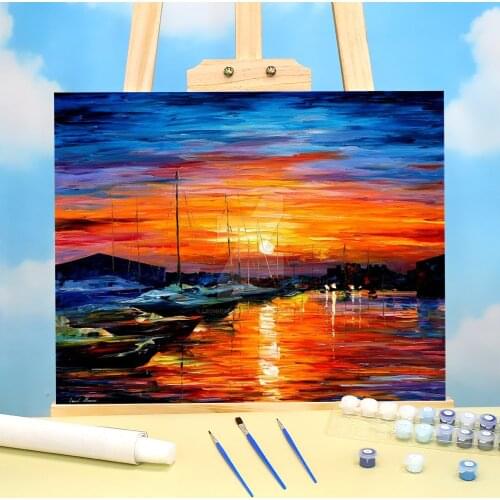 Sicily - Harbor Syracuse Coloring By Numbers Painting Complete Kit Acrylic Paints 40*50 By Numbers Photo Loft Handiwork