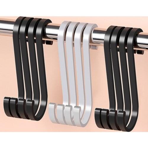1/5/10 Pcs Space Aluminum S Hook Bedroom Kitchen Multifunctional Hanging Hook Clasp Holder Hanging Storage Tools