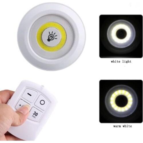 Dimmable LED Under Cabinet Light with Remote Control Stick-On Touch Tap Lamp for Cupboards Wardrobe Bathroom Closets Night Light