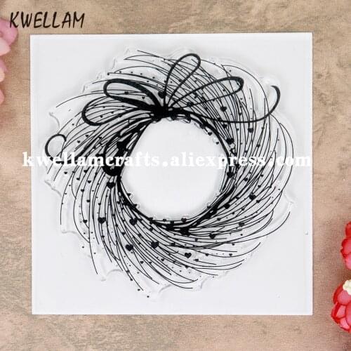 Heart Wreath Scrapbook DIY photo cards rubber stamp clear stamp transparent stamp 11x11cm 9012119