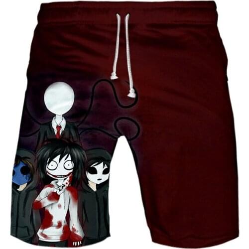 Creepypasta Board Shorts Trunks Summer New Quick Dry Beach Swiming Shorts Men Boys Kids Short Pants Beach clothes