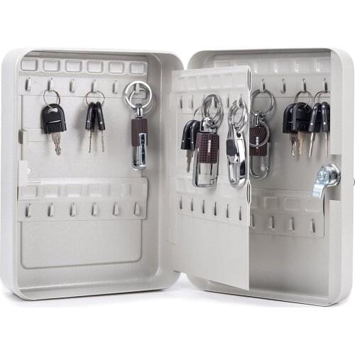 Steel Security Key Storage Holder Cabinet Valet Lock Box 20/36/48 Key Positions Safe Box Keychain Organizer