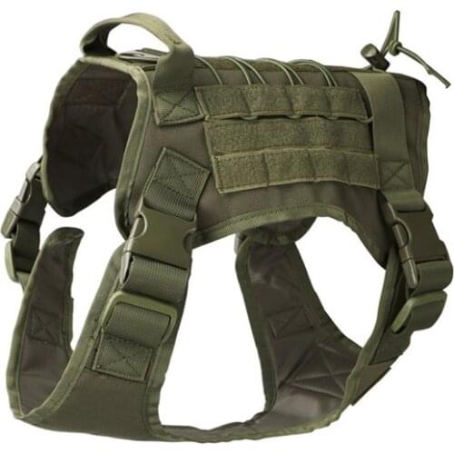 Tactical Service Dog Vest Training Hunting Molle Nylon Water-resistan Military Patrol Adjustable Dog Harness with Handle Hunting