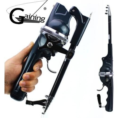 134cm Telescopic Mini Fishing Rod Folding Pole Combo Epoxy Resin Reel Lure Fishing Spinning Rod for Fishing CDN