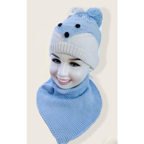 Spring Fashion Knit Hat Unisex Baggy Beret Beanies Soft, Warm, flexible Fox Costume For 06-18 Months Kid Hat And Scarf