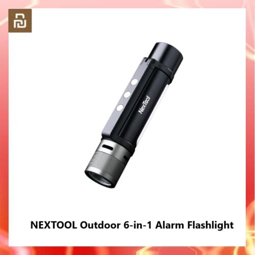 Mijia NexTool Flashlight Outdoor 6 in 1 IPX4 Waterproof Audible Alarm Function Emergency PowerBank Portable Light USB Rechargea