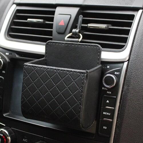 Yesplease Car Storage Bag Car Outlet Vent Seat Back Tidy Storage Box PU Leather Hanging Holder Pouch Automobile Accessories