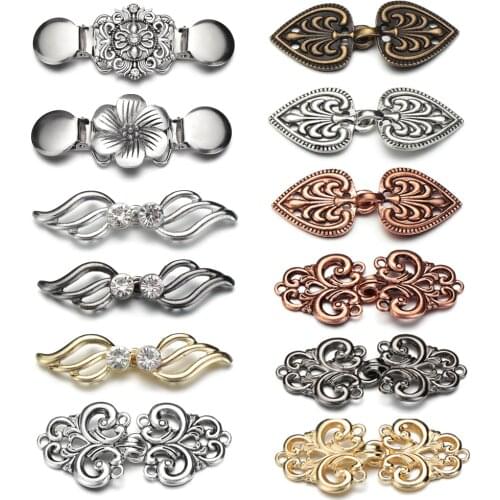 1PC Retro Cardigan Sweater Brooches Shawl Blouse Collar Clips Vintage Scarf Clasp Pins Women Trendy Winter Clothing Accessories