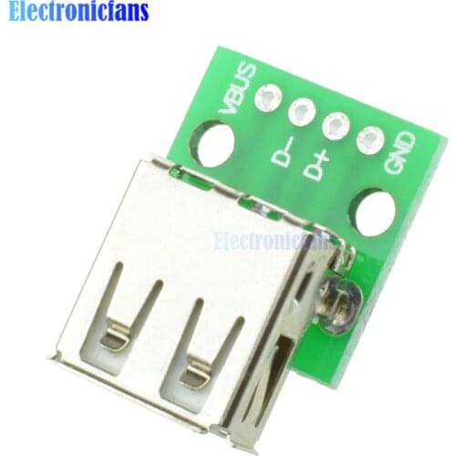 10pcs Type A Female USB To DIP 2.54MM PCB Board Adapter Converter For Arduino connector