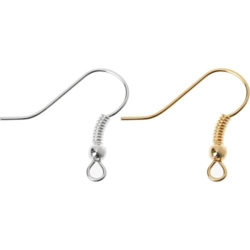 Q0KE 100Pcs Silver Gold Earring Hooks Ear Wires Hypo-allergeni DIY Jewelry Findings
