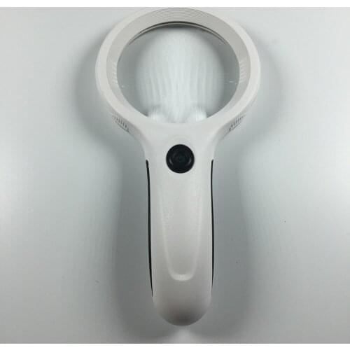 10X Main 20X AuxiliaryHand-hold Magnifying Glass Dia. 90mm with 8 LED Lights