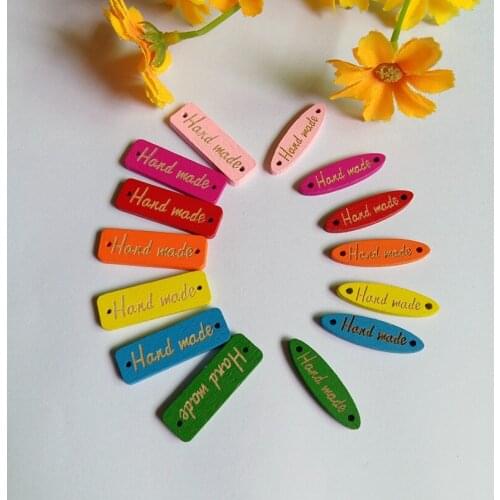 150pcs Mixed color 2 Style DIY fancy square Decorative handmade sewing wood Buttons plates badges multiple colors