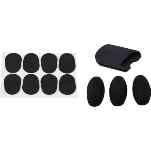 8Pcs Alto/Tenor Saxophone Sax Mouthpiece Patches Pads Cushions Black 0.8mm & 1 Set Saxophone Palm Key Risers