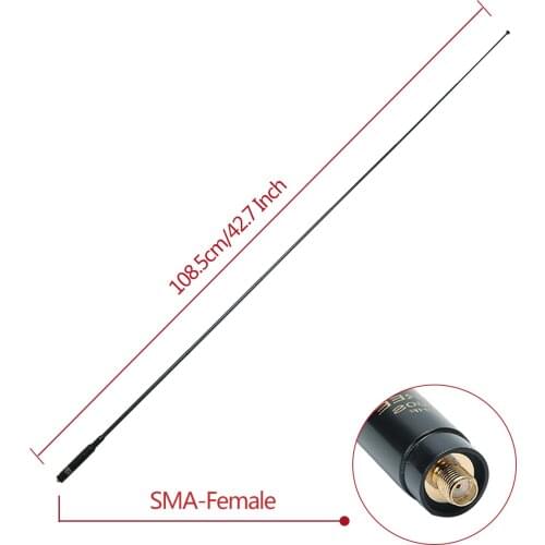 ABBREE AR-660S SMA-Female High Gain VHF UHF 144/430MHz Telescopic Antenna for Radio Baofeng UV-5R BF-888S UV-9R Walkie Talkie