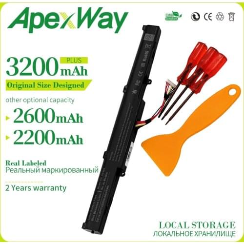 Apexway 3200 mAh 14.8V New Laptop Battery for ASUS A41-X550E X450 X550V X450E A450V F450E F450JF F450C A450J X450J X751L X751M