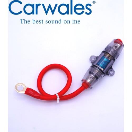 Car Audio Amplifier Circuit Breaker 60A 12V Fuse Holder AFS Style Installation Wires Cable 25CM 8GA 10GA Stereo Amplifier Refit