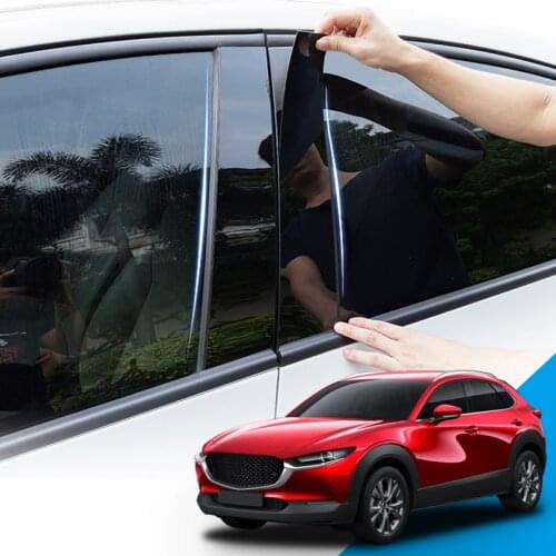 Car Styling PVC Car Window Pillar Trim Sticker Middle BC Column Stickers External Auto Accessories Fit For Mazda CX-30 2020 2021