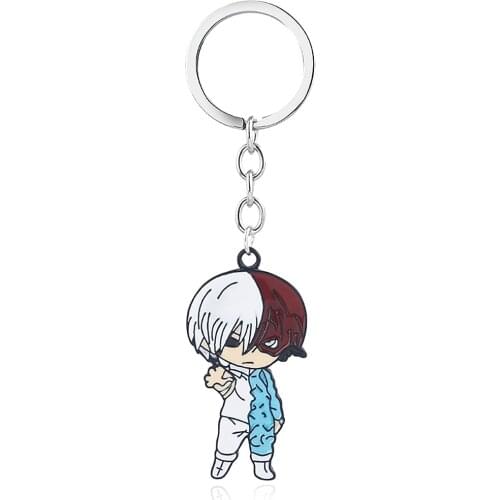 Cartoon My Hero Academia Keychain Shoto Todoroki Anime Characters Enamel Keyring For Men Car Women Bag Jewelry Gift