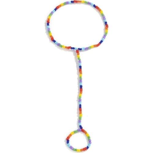 1pc Bohemian Style Foot Chain Beaded Stretchy Decorative Foot Jewelry Beach Anklet For Women Girls Jewelry Accessories