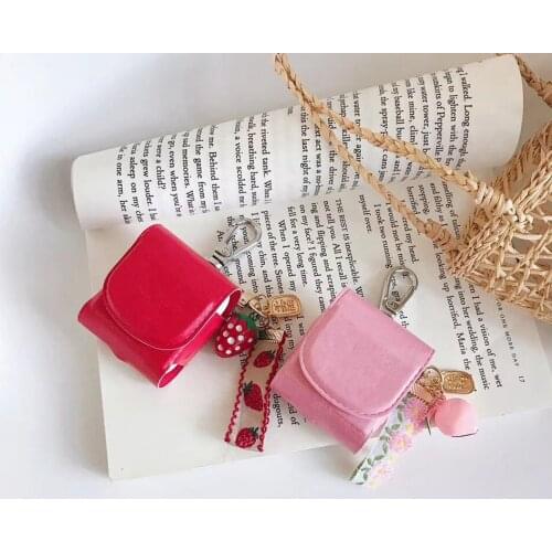 Earphone Case for AirPods Case Leather Luxury Fruit Cover for Apple Airpods 2 Case Pocket Box for Earpods Cartoon Lovely Cover