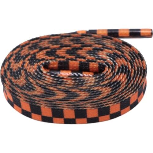 Coolstring 8MM Checkered Pattern Top Quality Heat Transfer Printing Lacet Decoration Of Finny Sneakers Women шнурки для обуви