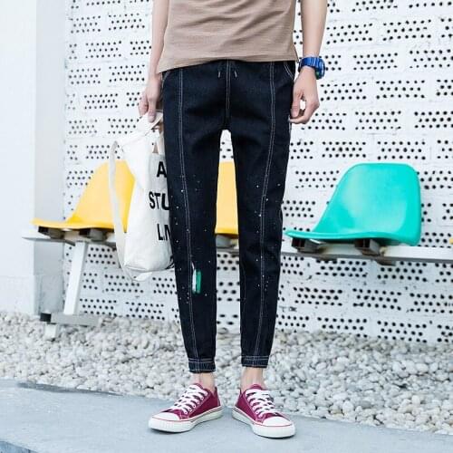 Jean Pantolon Erkek Jean Homme Slim Jeans Mens Slim Fit 2020 Season Elastic Drawstring Leg Pants Casual Pants Men Jeans Hombre