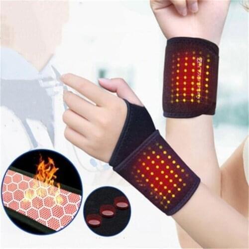 Hot Sale 1Pair Tourmaline Self-Heating Wrist Brace Arthritis Pain Relief Magnetic Therapy Sport Protection Brace Belt HealthCare
