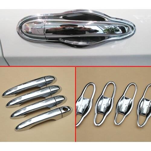 ABS Chrome Door Handle Bowl Cup Set Cover Trim For Jeep Cherokee KL Accessories 2014 2015 2016 2017 2018 2019