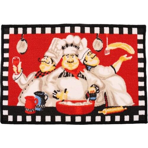 Chef Kitchen Area Rug Anti-Skid Living Bedroom Floor Mat Carpet