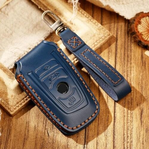 Handmade Leather Remote Key Cover Holder Case keychain For BMW E30 M1 M2 M3 F10 F20 F25 F30 F31 F34 1 2 3 4 5 6 7 series
