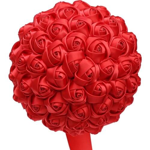 Ribbon Roses Pure Handmade Ribbons Hold Flowers In The Hands of Bridesmaids