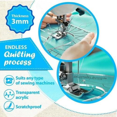 6pcs/set Free Motion Quilting Essential Template Sewing Template Ruler Ruler Quilters Quilting Ruler Machine Patchwork Qui G5L8