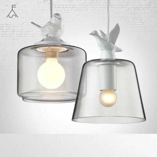 Bird Lamp Chandelier Nordic Modern Chandelier Romantic Aesthetic Kitchen Bedroom Childrens Lamp Room Glass Bar White Creativity