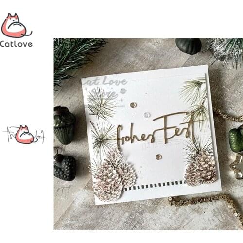 Frohes Fest German Happy Holidays Metal Cutting Dies Scrapbooking Stencil Die Cuts Card Making Craft Embossing New Dies For 2019
