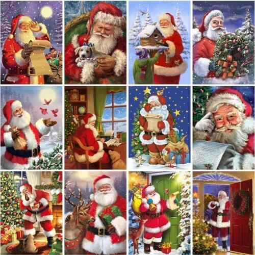 DIY Santa Claus 5D Diamond Painting Full Square Drill Christmas Gift Cross Stitch Diamond Embroidery Cartoon Gift Home Decor