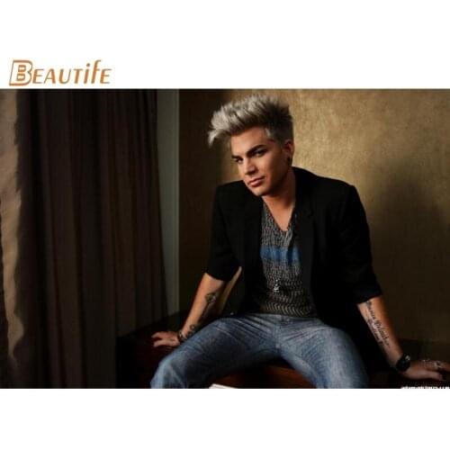 New Adam Lambert 02 Poster Cloth Silk Poster Home Decoration Art Fabric Poster Print 30X45cm,40X60cm.50X75cm,60X90cm