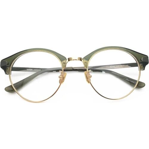 Belight Optical Women Men Half rimless Vintage Retro Round Glass Prescription Eyeglasses Optical Spectacle Frame Eyewear