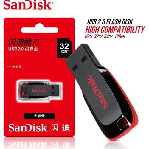 Original SanDisk USB Flash Drive 128GB/64GB/32GB/16GB Pen Drive Pendrive USB 2.0 Flash Drive Memory stick USB disk usb flash