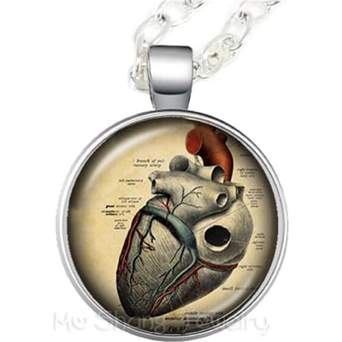 Human Anatomy Brain Punk Necklace Glass Cabochon Weird Cool Science Doctor Creative Gift For Friends
