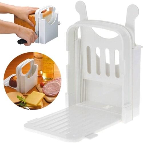 Plastic Foldable And Adjustable Bread Slicer Toast Loaf Sandwich Cutter Mold Baking Tools Kitchen Gadgets