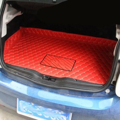 Fits for Mercedes-Benz smart fortwo foufour car styling accessories trunk mat PU full surrounded by tail box slot box mat red