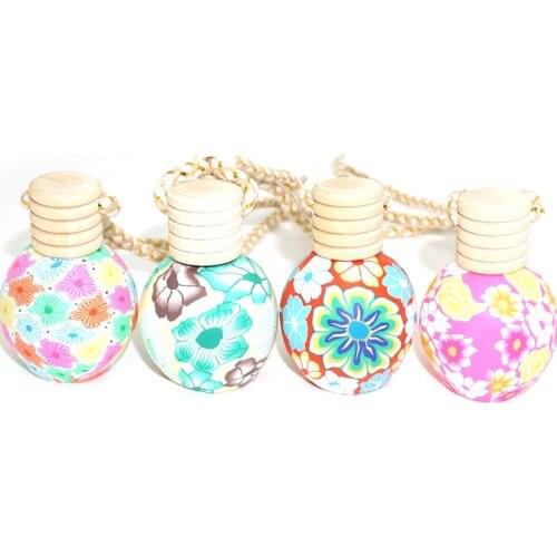 Essential oil bottle pendant glass+polymer clay reuse glass bottle essential oils empty cosmetics Refillable F20173068