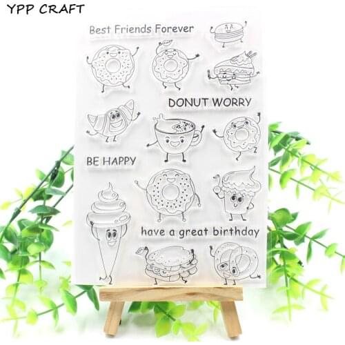YPP CRAFT Lovely Donuts Transparent Clear Silicone Stamp/Seal for DIY scrapbooking/photo album Decorative clear stamp sheets 157