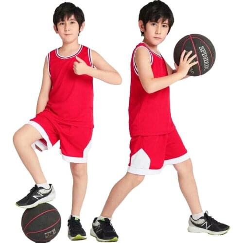 School Basketball Team Jersey Tops Shirt Sports Wear Uniform Kids Boys Team Basketball Jersey Suits can be customized Name numbe