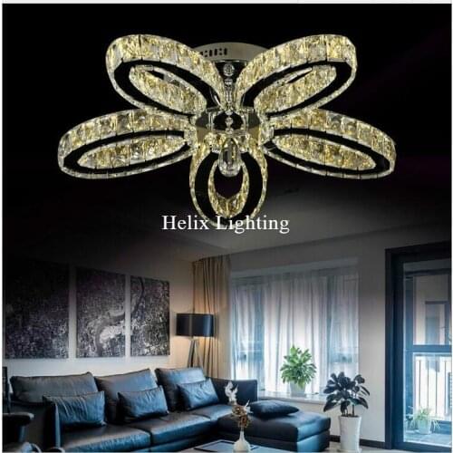 Modern D650mm European Floral Fashion Moderen Luxury LED AC Light Crystal Ceiling Hallway Lighting Stainless Steel Ceiling Lamp